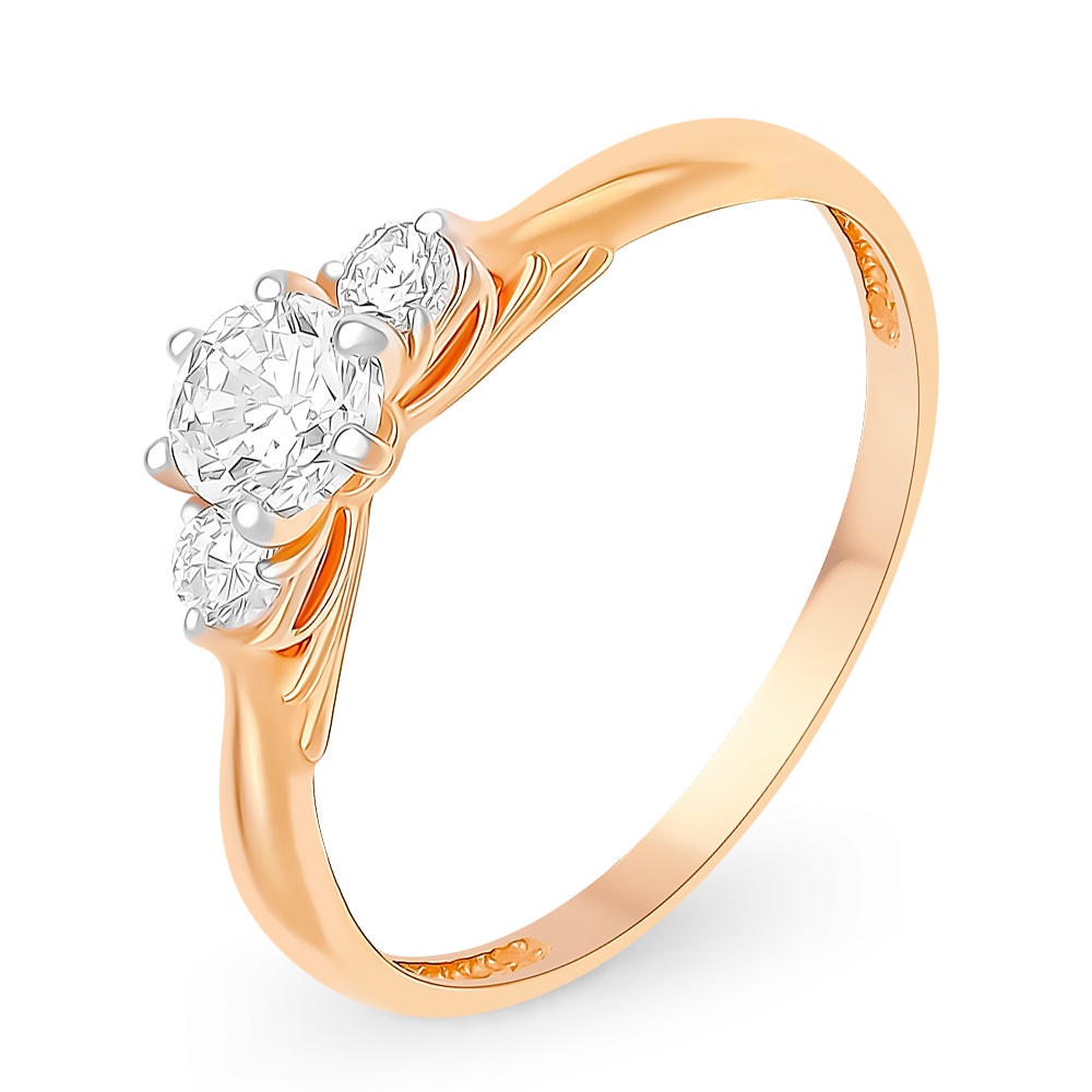 

Кольцо из красного золота с фианитом р. , 585Gold 301011480, 301011480