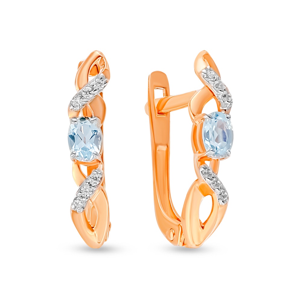 

Серьги из красного золота с топазом/фианитом 585Gold 202008682, 202008682
