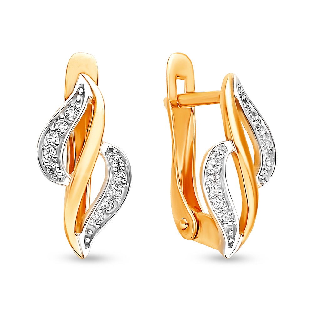

Серьги из красного золота с фианитом 585Gold 302006291, 302006291