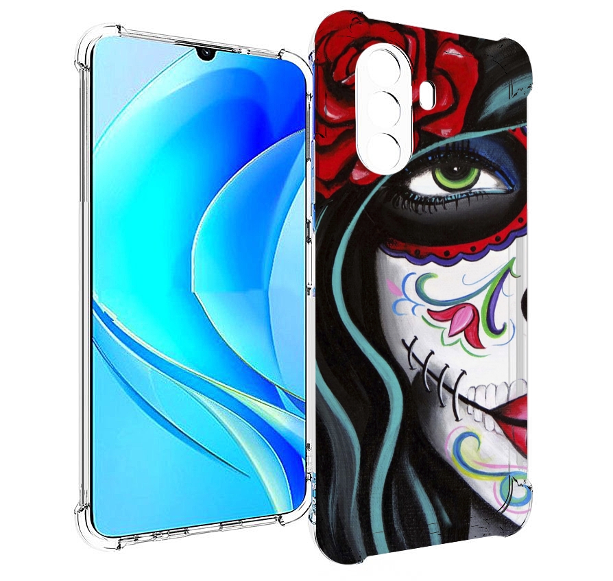

Чехол MyPads девушка в масочке расписная женский для Huawei Nova Y70 / Nova Y70 Plus, Прозрачный, Tocco
