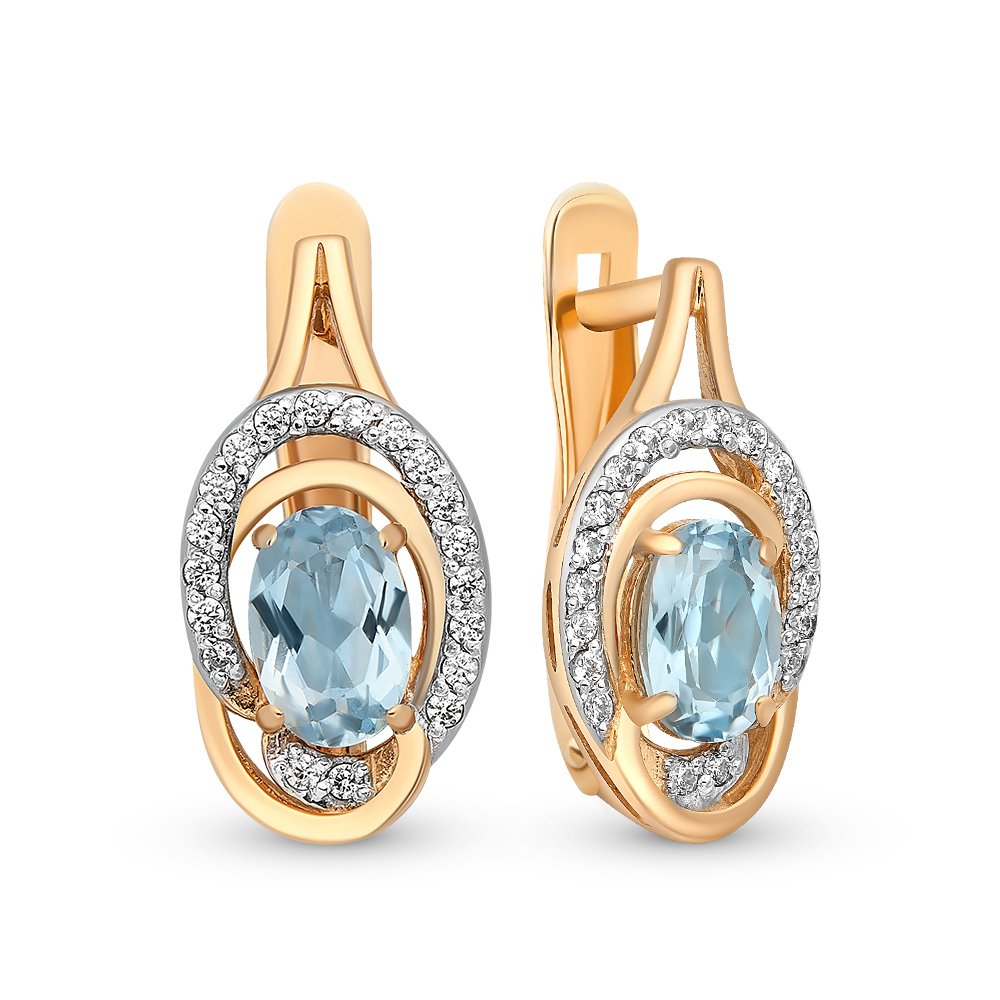 

Серьги из красного золота с топазом/фианитом 585Gold 202006837, 202006837