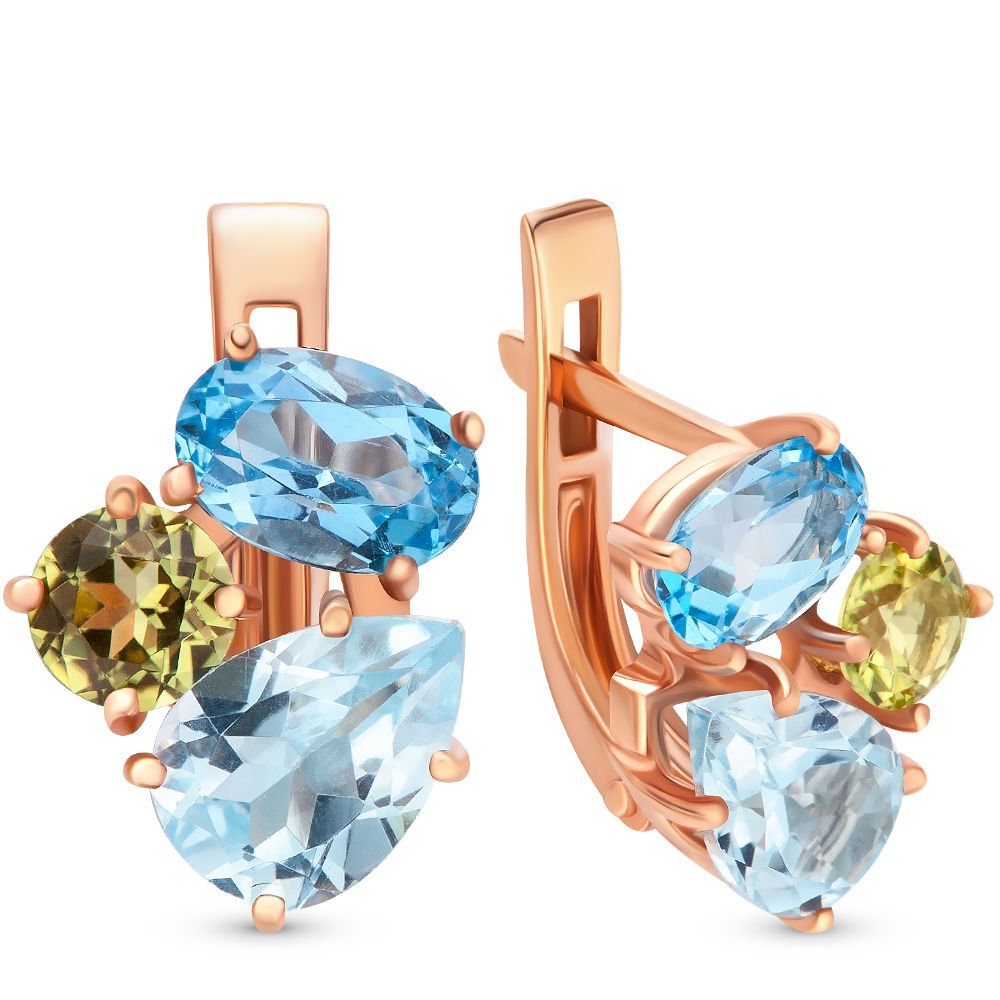 

Серьги из красного золота с хризолитом 585Gold 202005626, 202005626