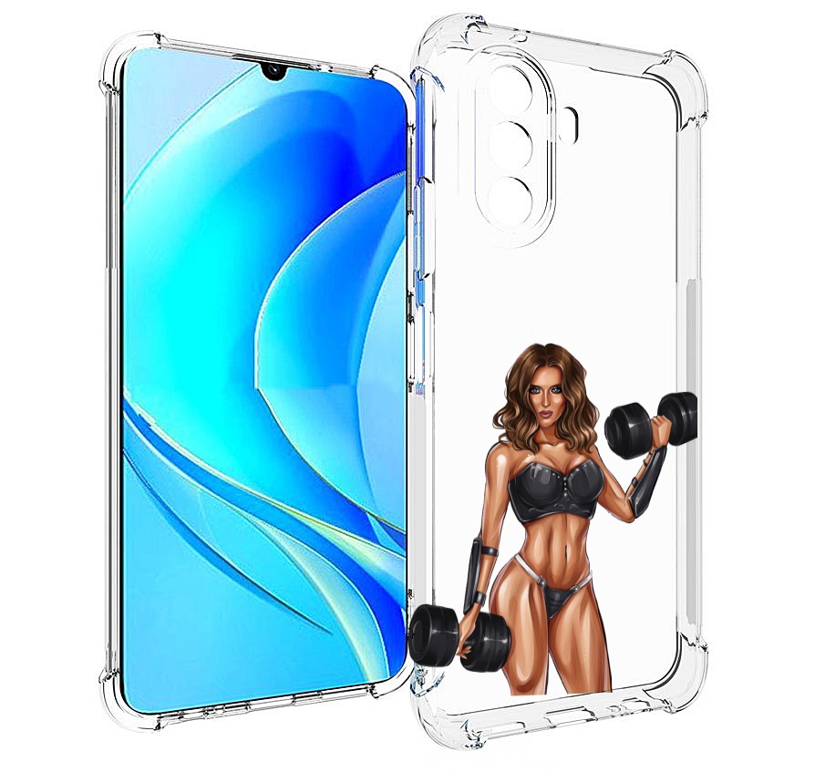 

Чехол MyPads девушка с гантелями спорт женский для Huawei Nova Y70 / Nova Y70 Plus, Прозрачный, Tocco