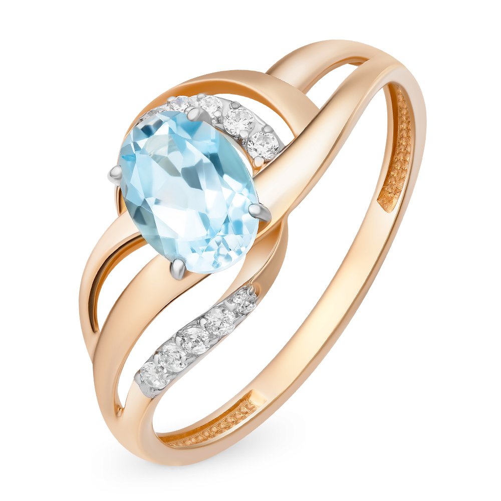 

Кольцо из золота р. , 585Gold 201011674, топаз\фианит, 201011674
