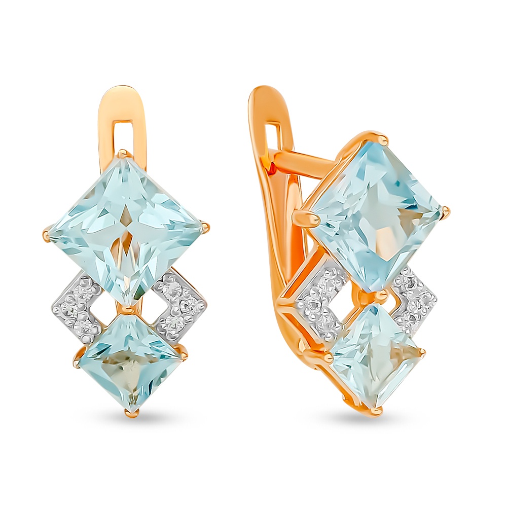 

Серьги из красного золота с топазом/фианитом 585Gold 202008733, 202008733