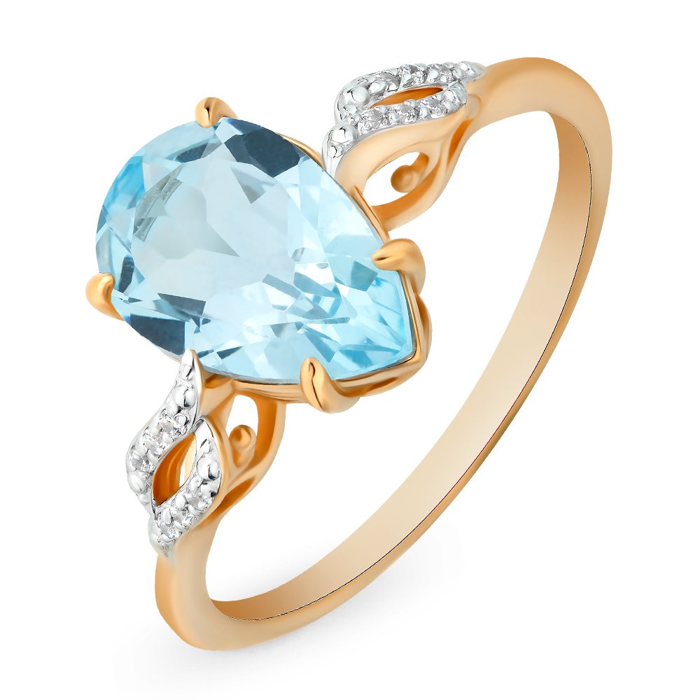 

Кольцо из красного золота с топазом/фианитом р. , 585Gold 201010790, 201010790