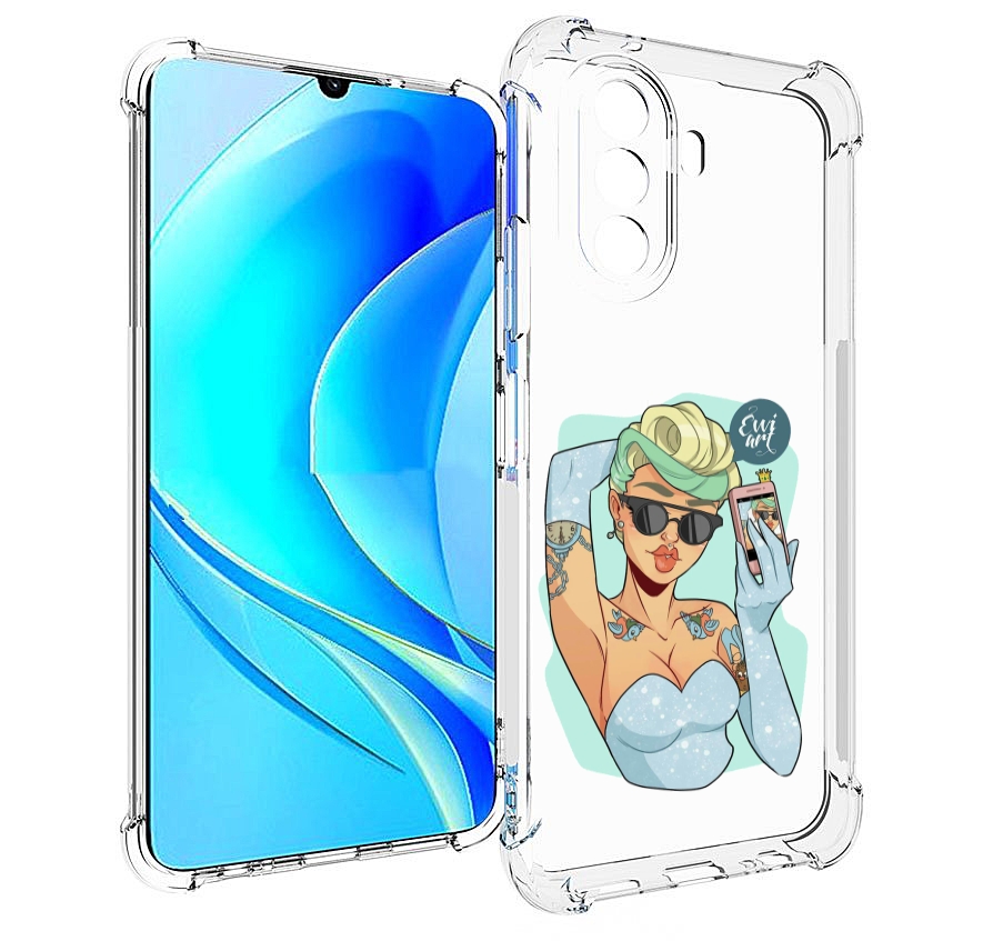 

Чехол MyPads девушка с короткой стрижкой женский для Huawei Nova Y70 / Nova Y70 Plus, Прозрачный, Tocco