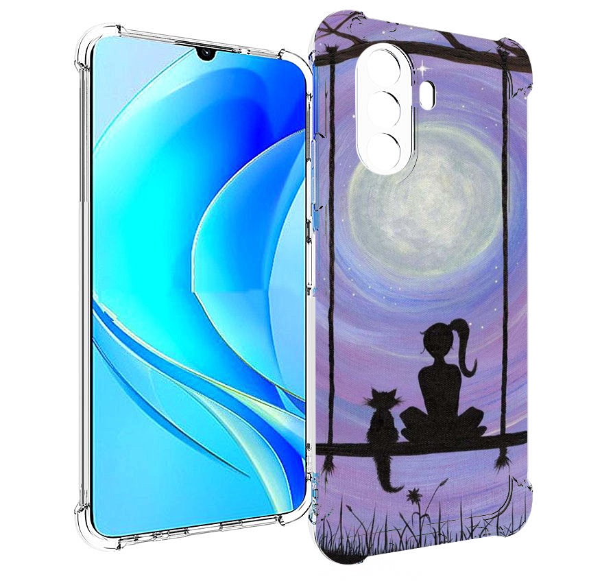 

Чехол MyPads девушка с котом на качеле женский для Huawei Nova Y70 / Nova Y70 Plus, Прозрачный, Tocco