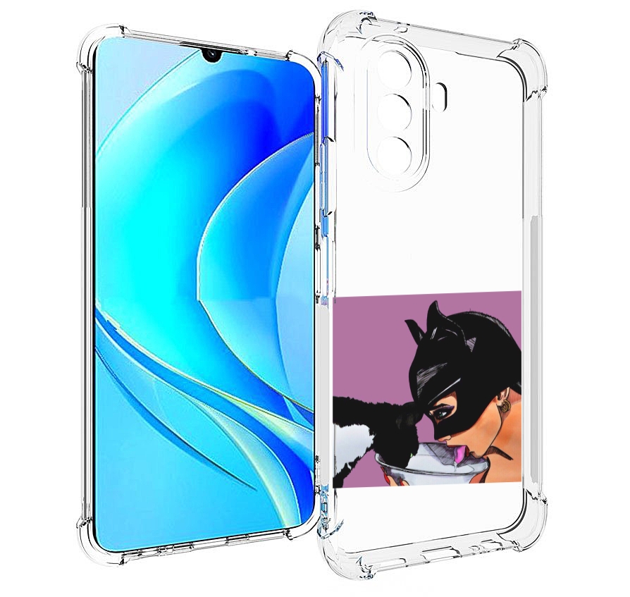 

Чехол MyPads девушка с котом пьют молоко женский для Huawei Nova Y70 / Nova Y70 Plus, Прозрачный, Tocco