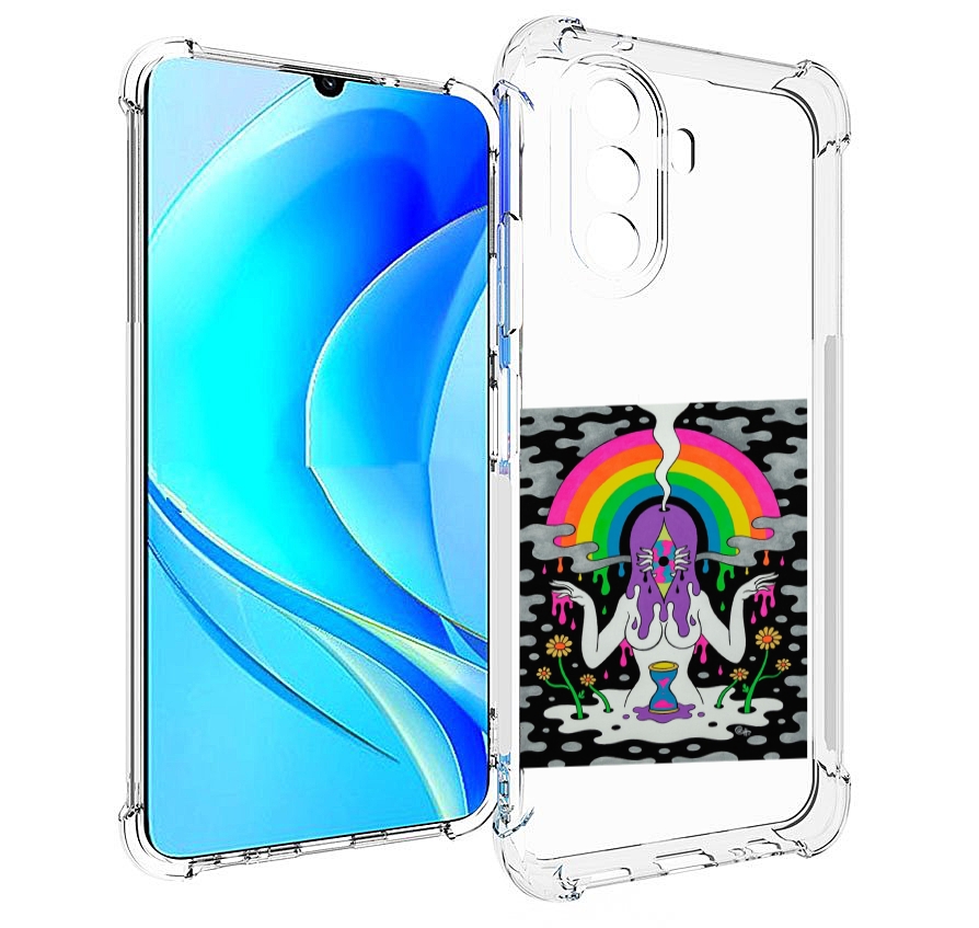 

Чехол MyPads девушка с радугой абстракция женский для Huawei Nova Y70 / Nova Y70 Plus, Прозрачный, Tocco