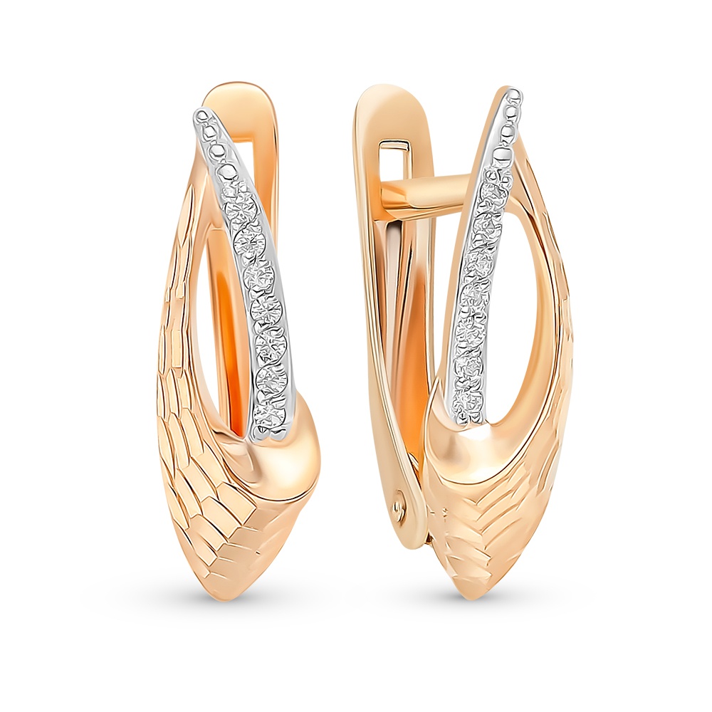 

Серьги из красного золота 585Gold 302006387, фианит, 302006387