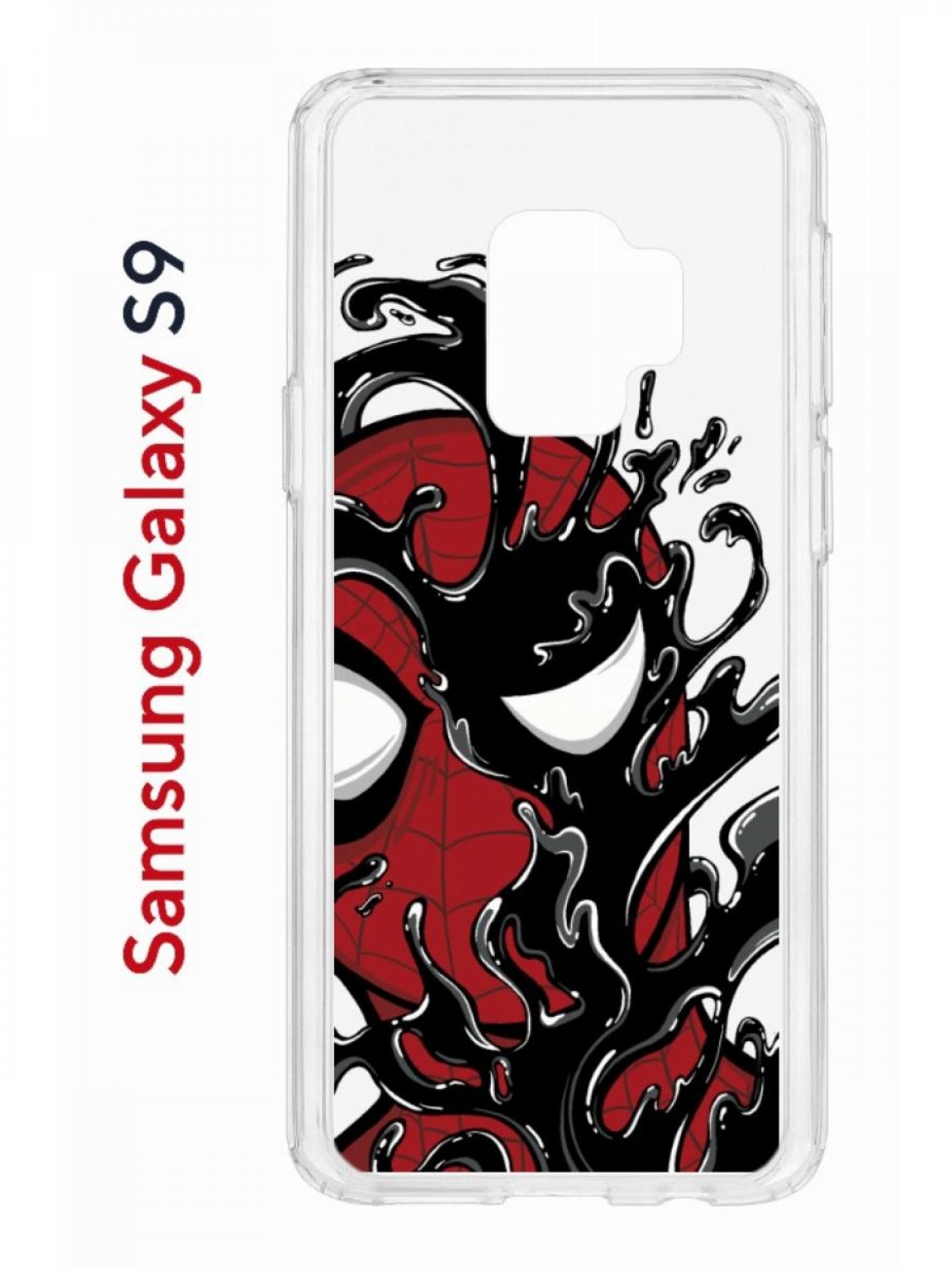 Чехол на Samsung Galaxy S9 Kruche Print Spider-Man-Venom,противоударный бампер с принтом