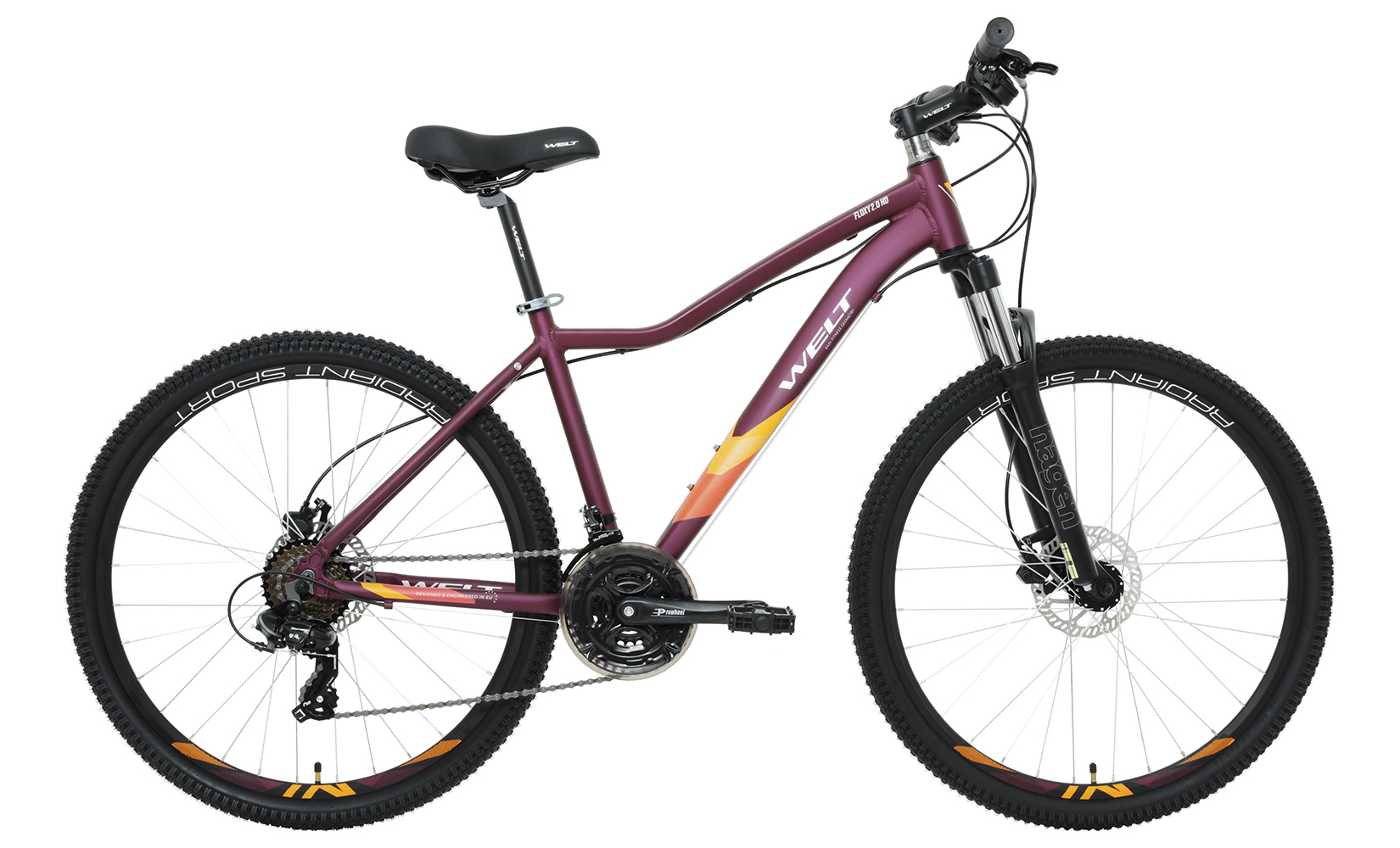 Велосипед Welt Floxy 2.0 HD 27 2024, фиолетовый, 15,5