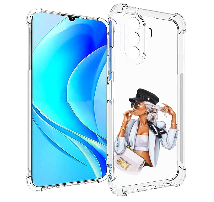 

Чехол MyPads девушка-в-белом-с-модной-сумочкой женский для Huawei Nova Y70 / Nova Y70, Прозрачный, Tocco