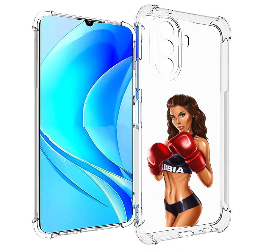 

Чехол MyPads девушка-в-боксерских-перчатках женский для Huawei Nova Y70, Прозрачный, Tocco