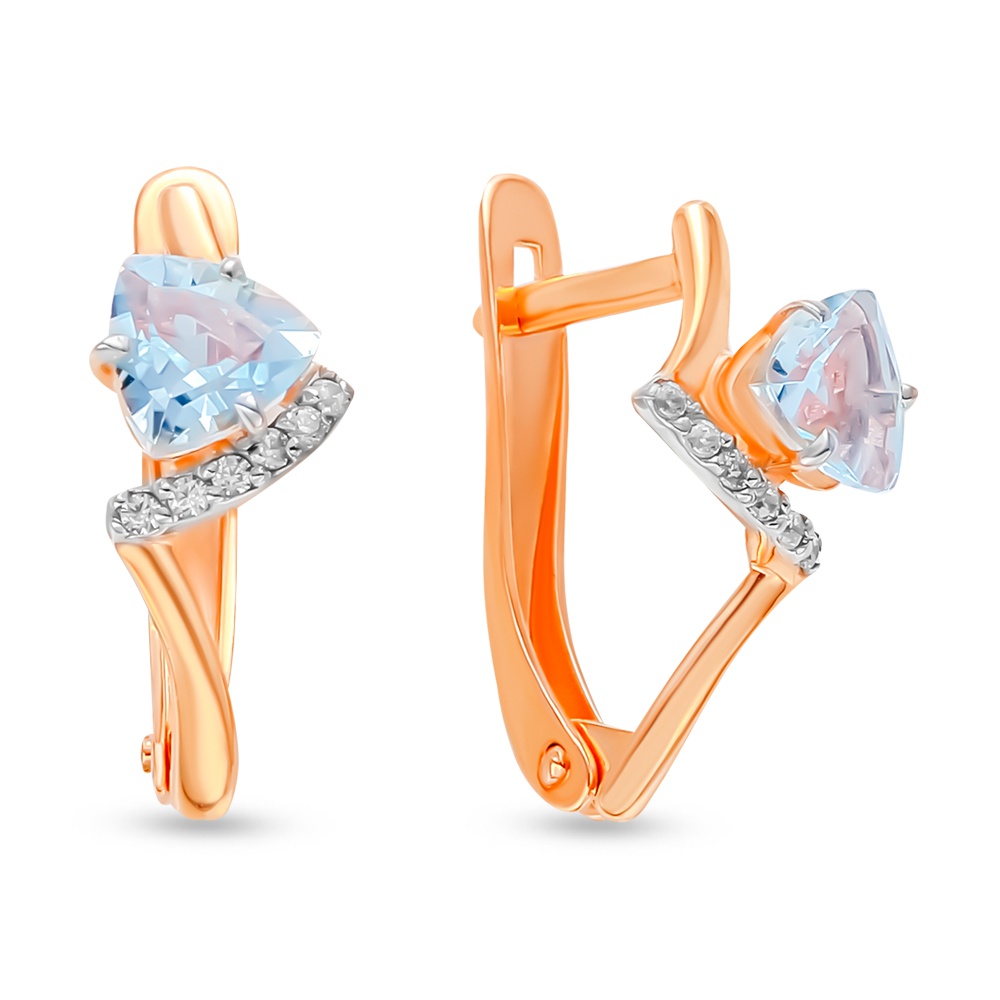 

Серьги из красного золота с топазом/фианитом 585Gold 202008261, 202008261