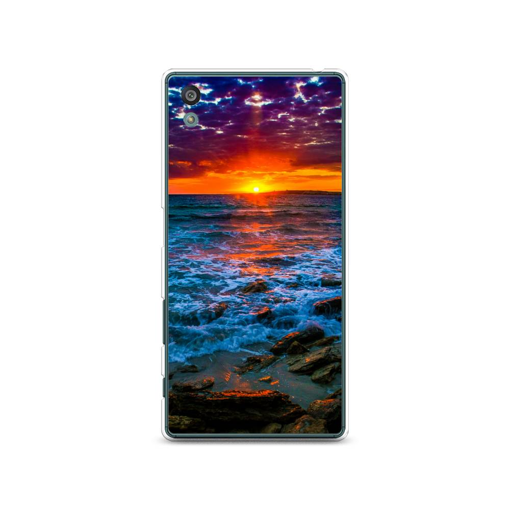 

Чехол на Sony Xperia Z5 (Z5 Dual) "Закат 1", Оранжевый;синий, 52150-2