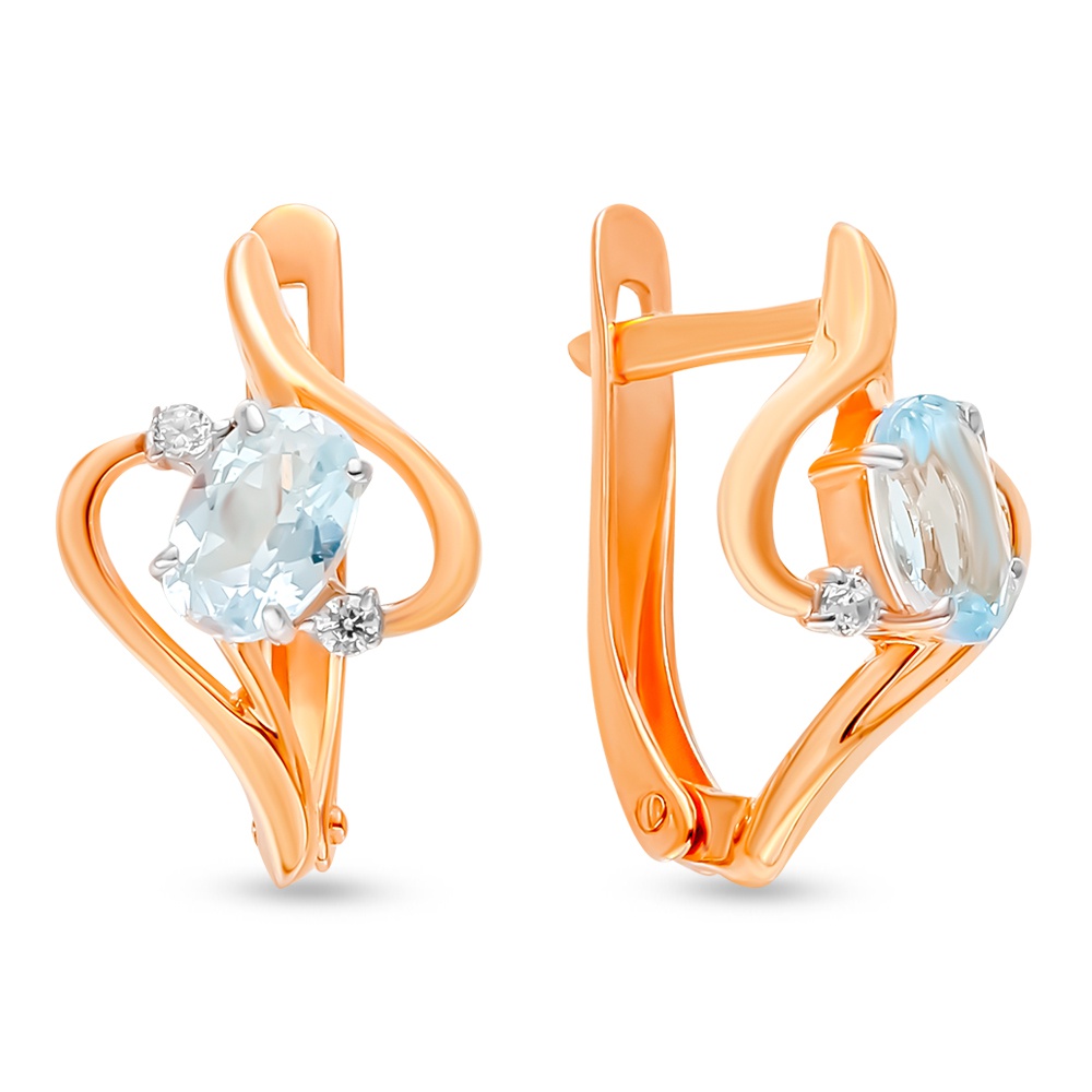

Серьги из красного золота с топазом/фианитом 585Gold 202008382, 202008382