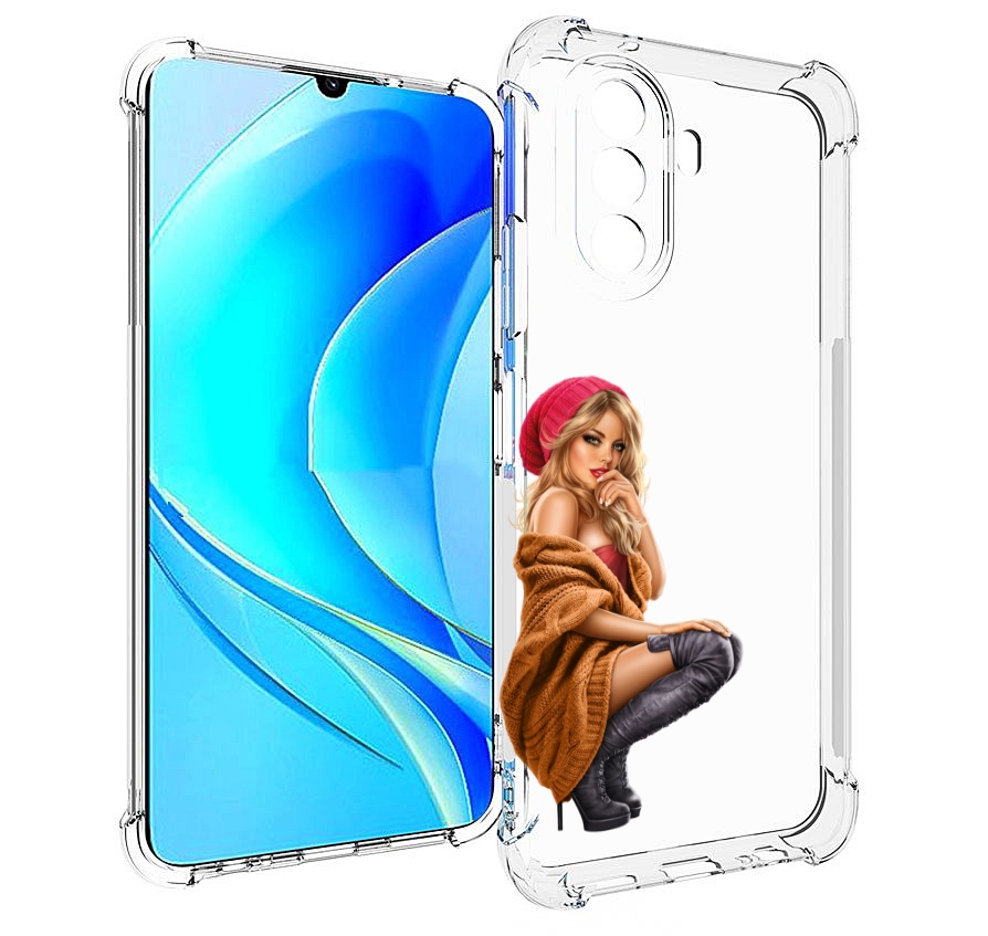 

Чехол MyPads девушка-в-коричневом-свитере для Huawei Nova Y70 / Nova Y70 Plus, Прозрачный, Tocco