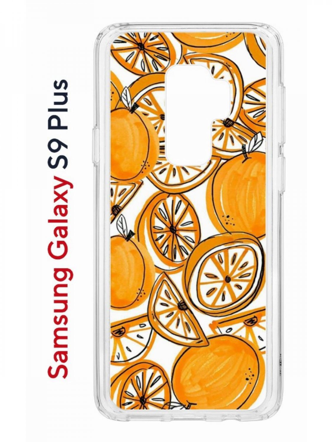 Чехол на Samsung Galaxy S9 Plus Kruche Print Апельсины,противоударный бампер с принтом