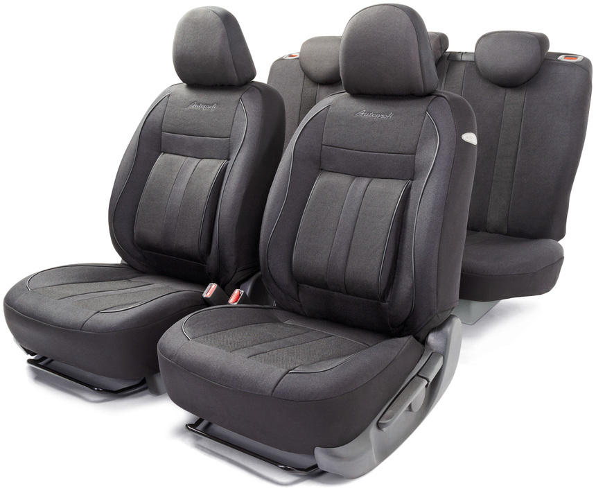 фото Комплект чехлов на сиденья cushion comfort, материал хлопок cus-1505 bk/bk autoprofi