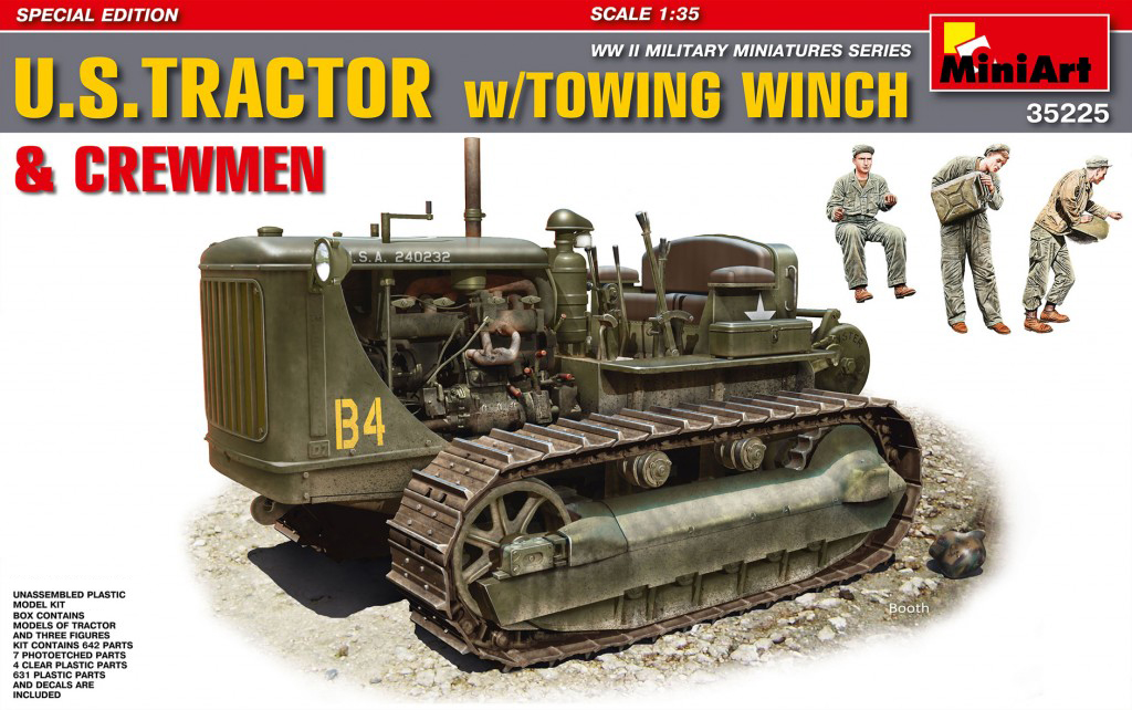 

Сборная модель MiniArt 1/35 U.S.TRACTOR w/Towing Winch & Crewmen 35225