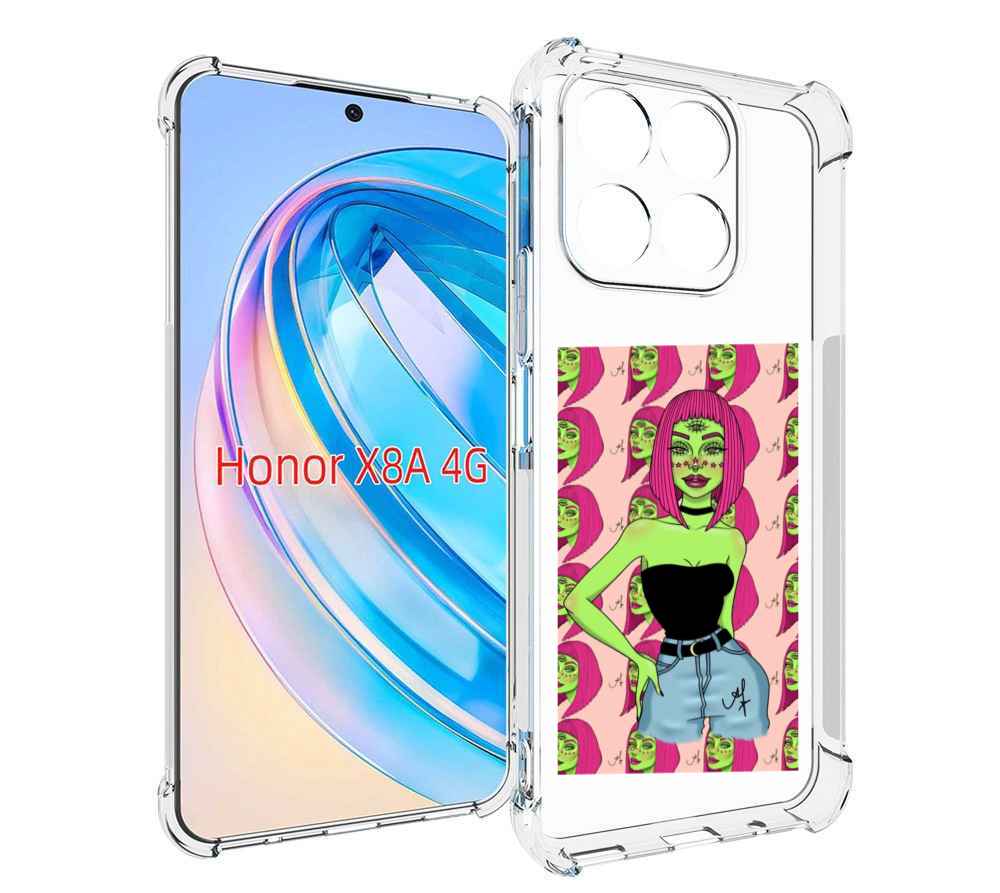 

Чехол MyPads зеленая-девушка-с-глазом женский для Honor X8a, Tocco
