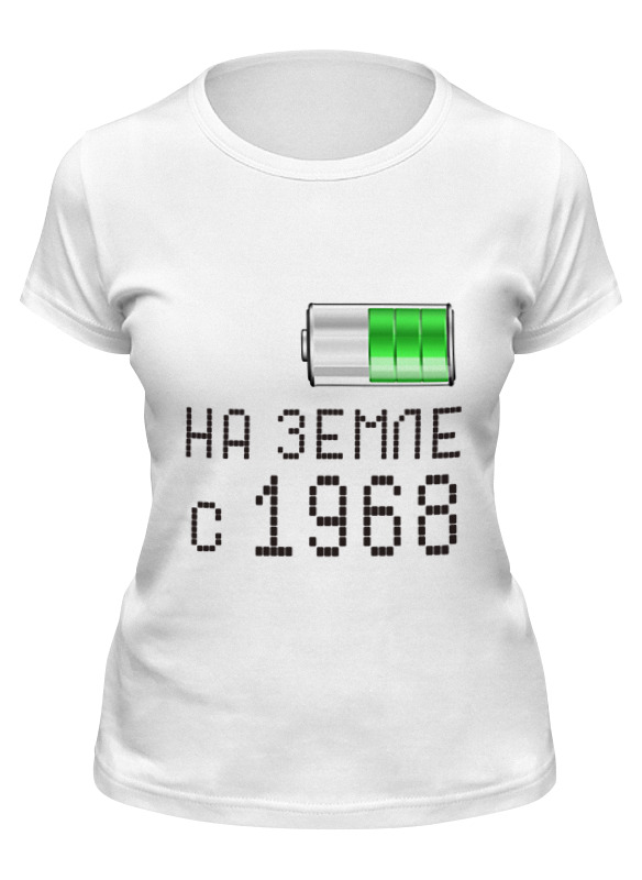 

Футболка женская Printio На земле с 1968 белая L, Белый, На земле с 1968