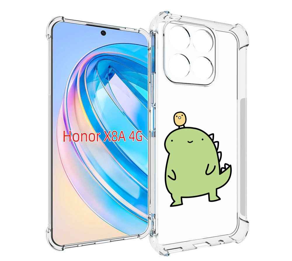 

Чехол MyPads зеленый-динозаврик детский для Honor X8a, Tocco
