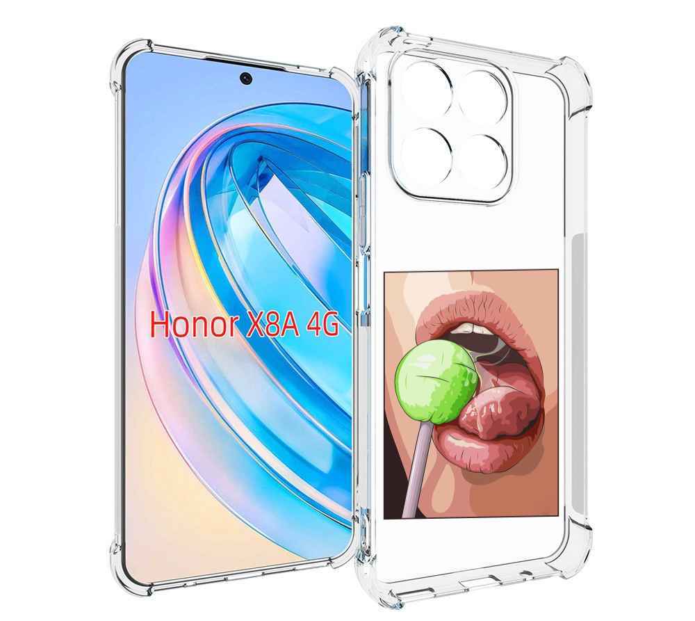 

Чехол MyPads зеленый-чупа-чупс женский для Honor X8a, Tocco