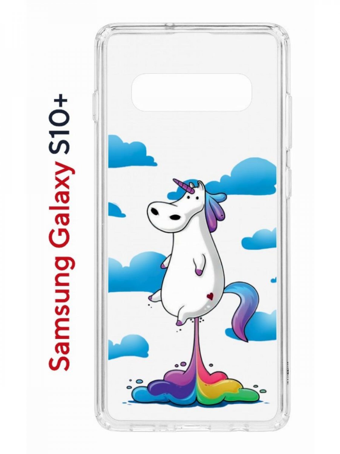 

Чехол на Samsung S10 Plus Kruche Print Flying Unicorn,противоударный бампер с принтом, Прозрачный;голубой;белый;фиолетовый, Самсунг Галакси с10 Плюс