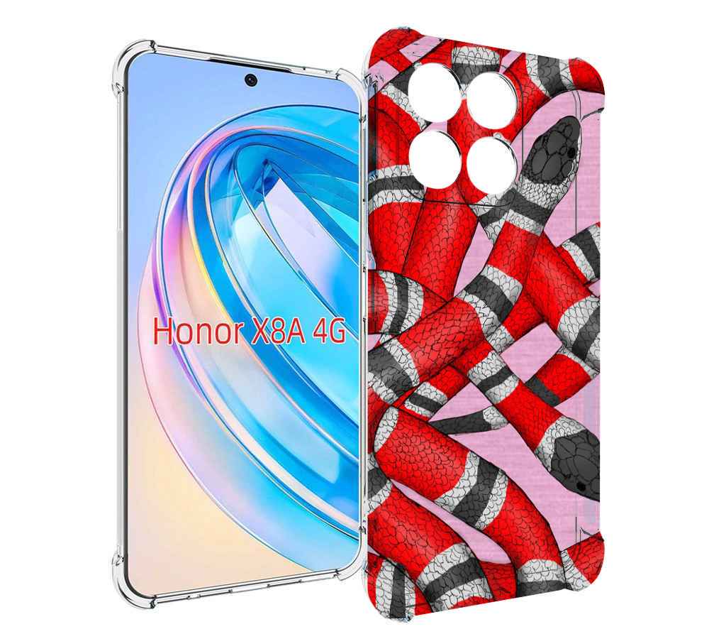 

Чехол MyPads змея-красно-черно-белый для Honor X8a, Tocco