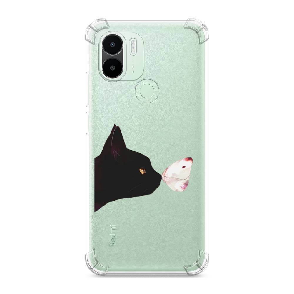 

Чехол Awog на Xiaomi Redmi A1+/A2+ "Черный кот и бабочка", Бежевый;черный, 318551-1