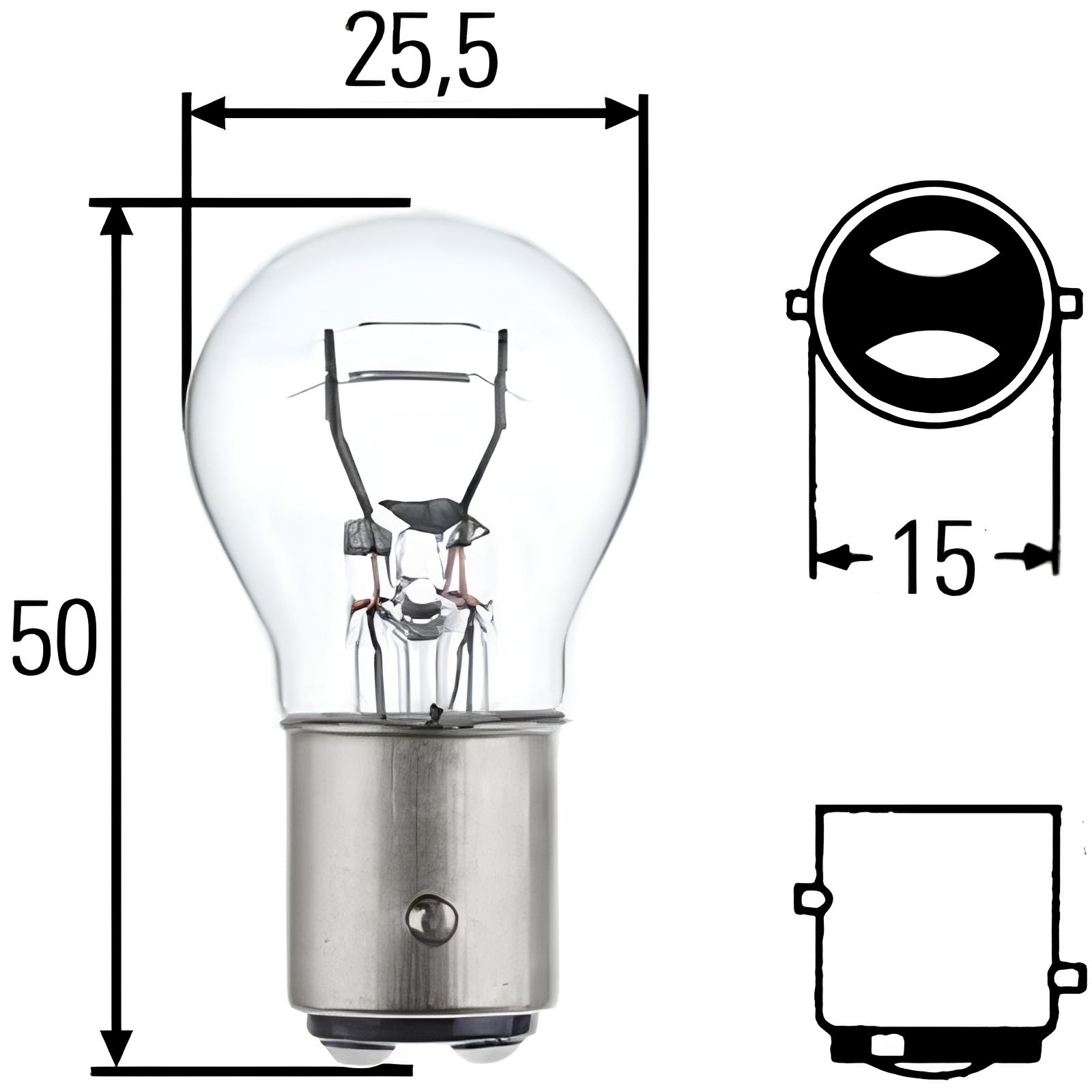 

Лампа 24V P21/5W BAY15d двухконтактная 8GD002078241 (Hella)
