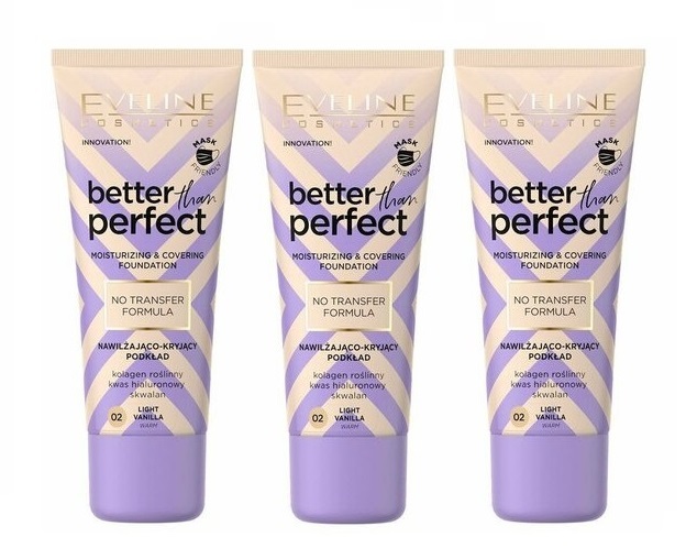 Тональная основа Eveline Cosmetics Better than Perfect Тон 02 Light vanilla 30 мл 3 шт