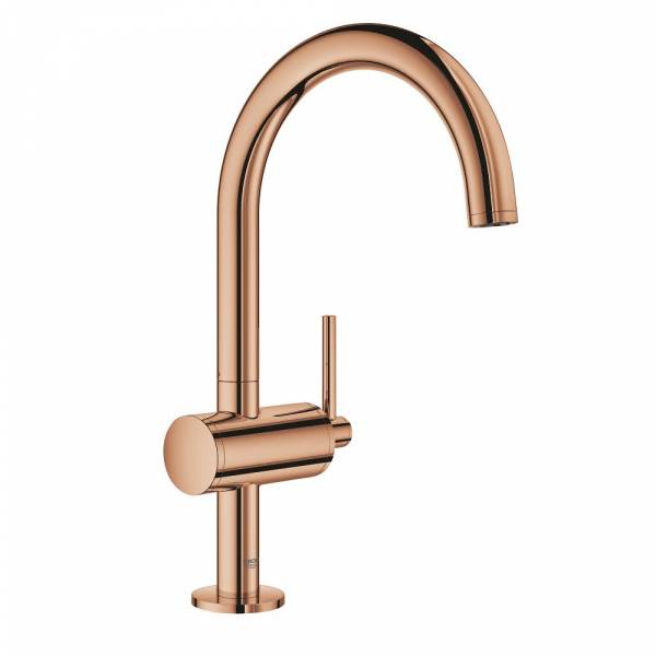 фото Смеситель для раковины grohe atrio new однорычажный на 1 отверстие, размер l, теплый закат