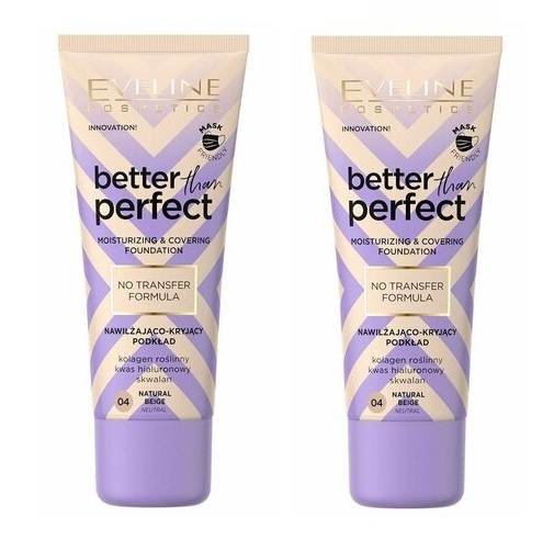 Тональная основа Eveline Cosmetics Better than Perfect Тон 04 Natural beige 30 мл 2 шт