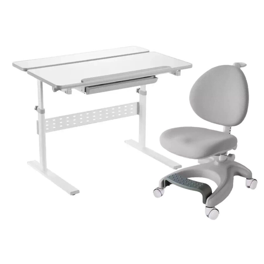 

Комплект FunDesk парта Colore Grey и кресло Cielo Grey 515818222408, Серый