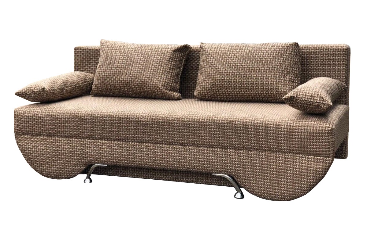 

Диван-кровать МногоМеб Валенсия рогожка Корфу коричневая, еврокнижка, Валенсия