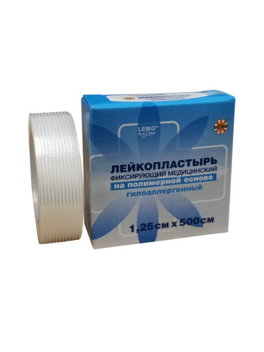 

Пластырь фиксирующий Leiko на полимерной основе 1.25x500 см, Белый, Leiko plaster