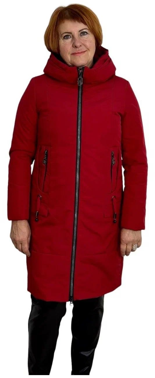 Пальто женское Obr 10979 красное 46 RU