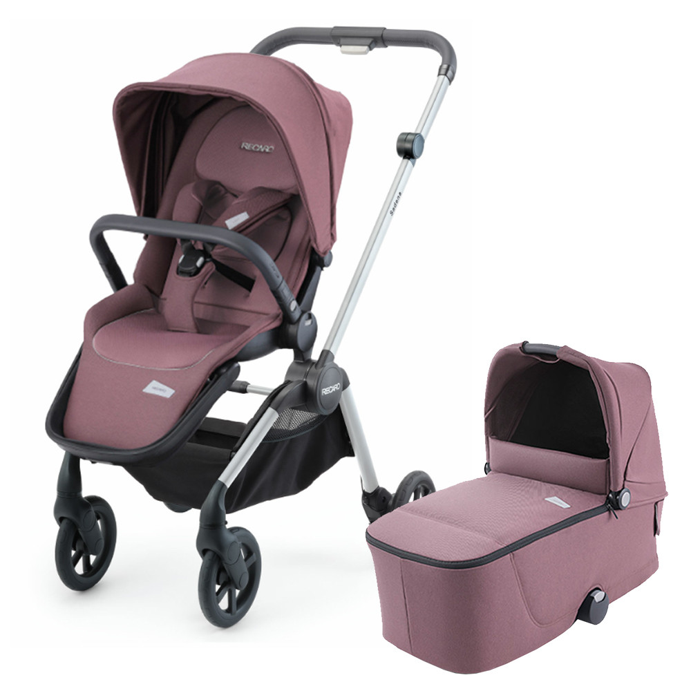 Коляска 2 в 1 Recaro Sadena, шасси Silver, расцветка Prime Pale Rose