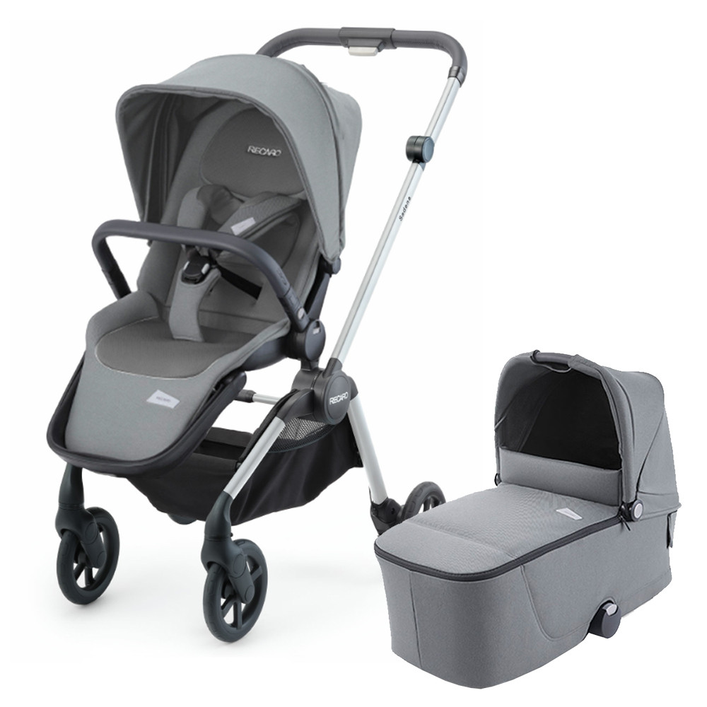 фото Коляска 2 в 1 recaro sadena, шасси silver, расцветка prime silent grey