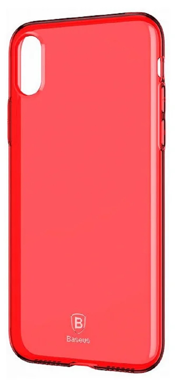 Накладка iPhone X Simple (Clear) Baseus Transparent Red