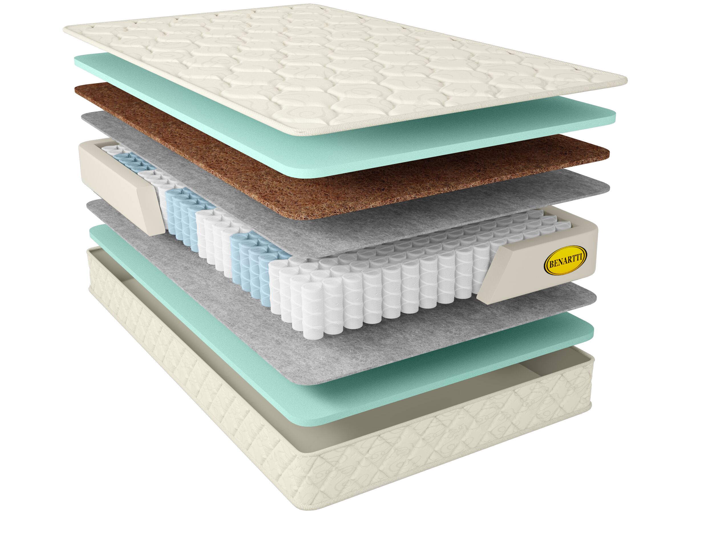 

Матрас Benartti Classic Mini Duo S1000 185х200, Бежевый;белый;серый;серебристый, Classic Mini Duo S1000