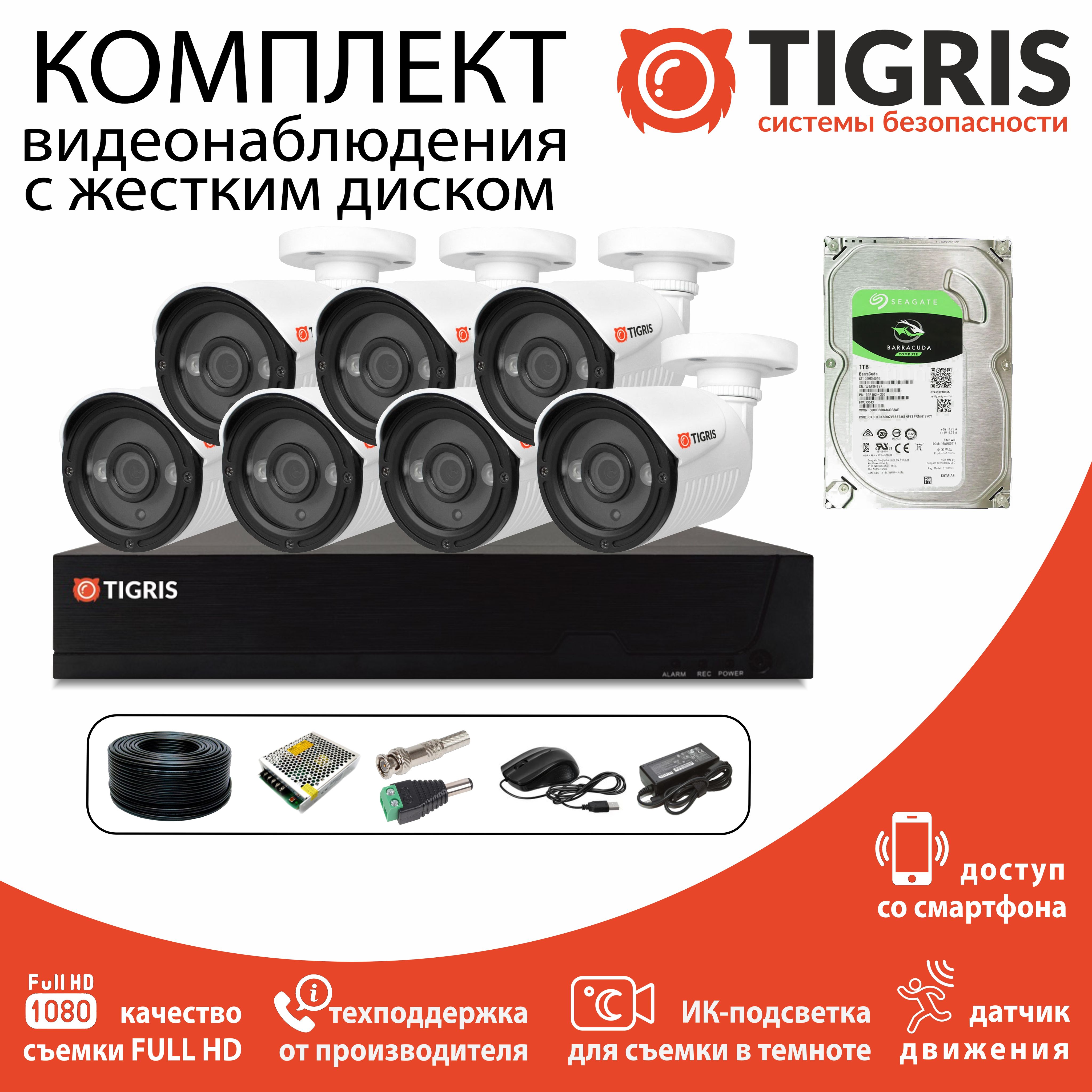 

Комплект видеонаблюдения TIGRIS TGK-S207WD