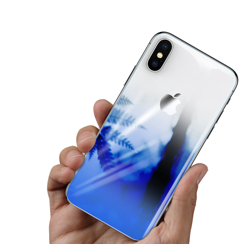 

Защитное стекло на заднюю панель iPhone X Coloring Back 0.3mm Baseus Blue