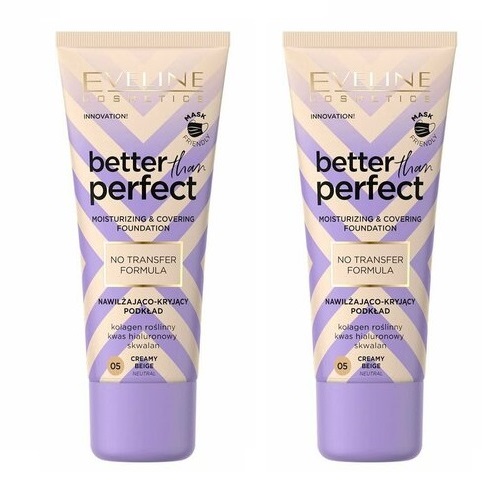 Тональная основа Eveline Cosmetics Better than Perfect Тон 05 Creamy Beige 30 мл 2 шт