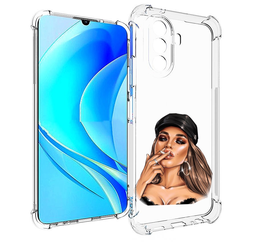 

Чехол MyPads девушка-в-шапке-с-сигаретой для Huawei Nova Y70 / Nova Y70 Plus (MGA-LX9N), Прозрачный, Tocco