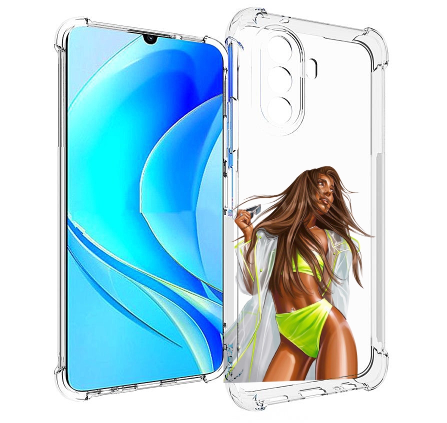 Корпус (SIM/TF - Tray) для смартфона Huawei Nova y70 [n/a] (Blue). Мулатка солярий PNG. Мулатка солярий рисованная PNG.